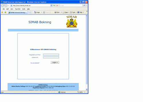 bokning print scr SIMABs bokningsportal